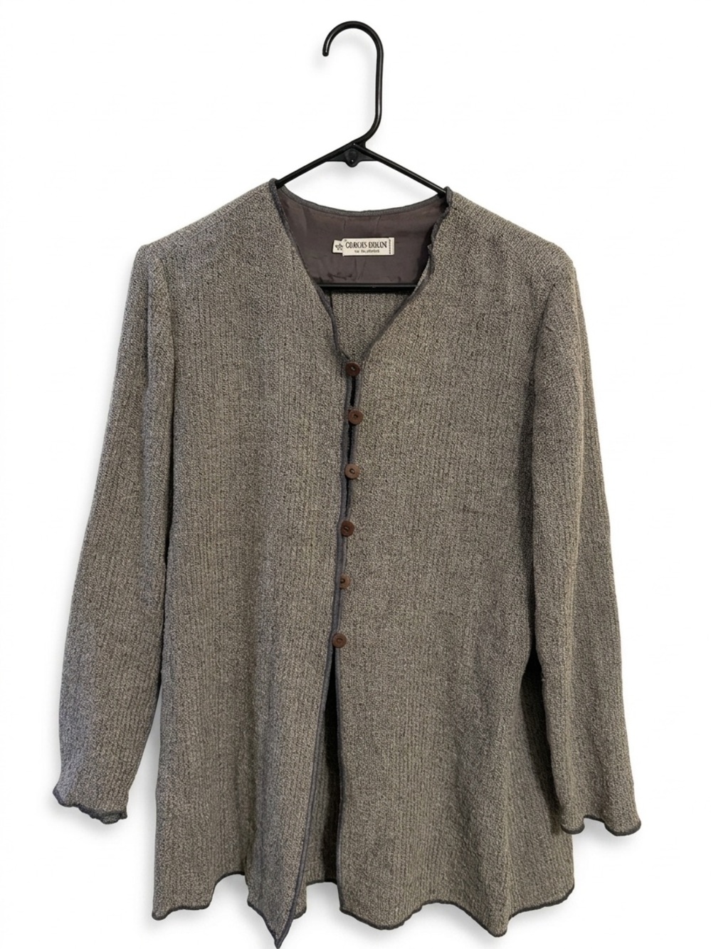 Giorgio Armani Gray Wool-Blend Button Front Coat made in Italy-1970-1980’s